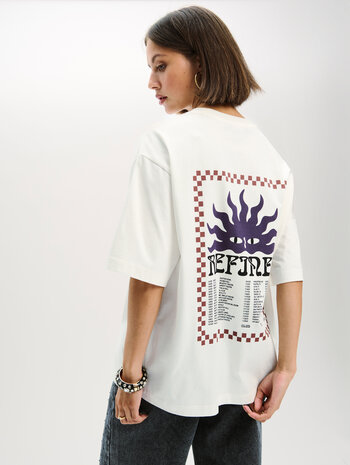 T-shirt Maggy offwhite/paars - Refined Department