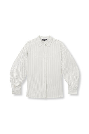 Blouse Gabby gestreept Bruin Wit - Refined Department