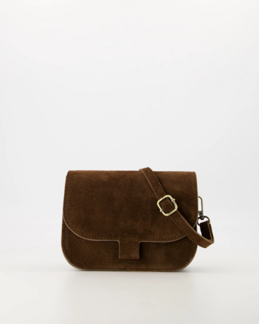 Tas Flora suede donkerbruin - Teatro
