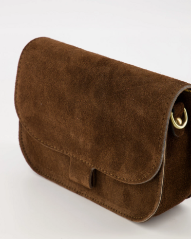 Tas Flora suede donkerbruin - Teatro