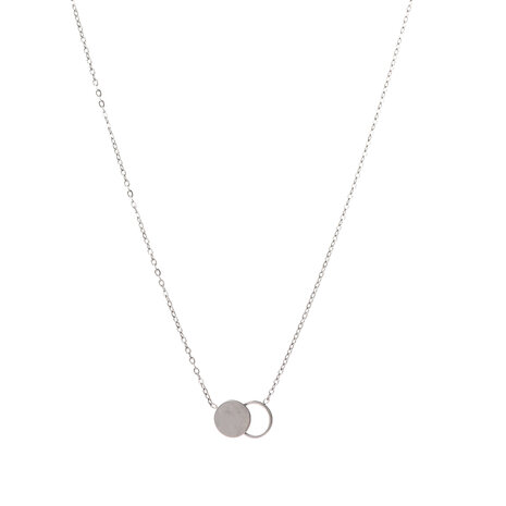 Ketting N56030-1 twee rondjes zilver - ​​​​​​​Day&Eve