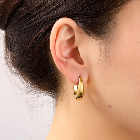 Oorbellen E56458-2 ovaal creole goud - Day&Eve