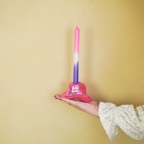 Kandelaar cowboyhoed roze - HouseVitamin