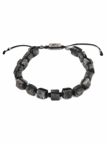 Armband Black square silver - George The Label