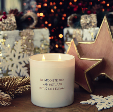 Geurkaars De mooiste tijd van het jaar is tijd met elkaar - MyFlame