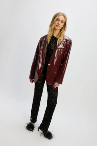 Nep lakleren blazer Mea rood - Refined Department