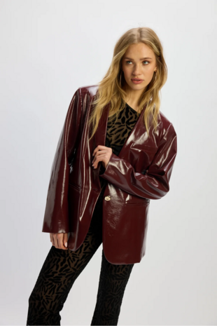 Nep lakleren blazer Mea rood - Refined Department