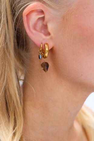 Oorbel per stuk K.SH.358.1 Midnight muse goud - Label Kiki