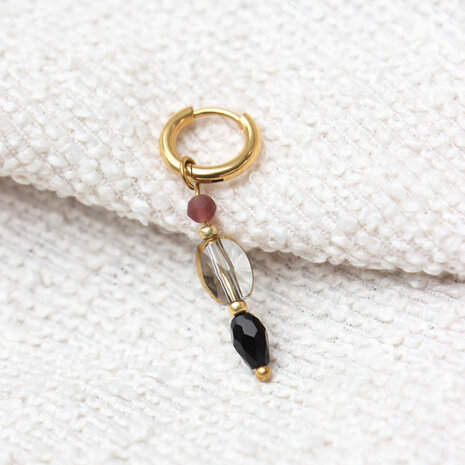 Oorbel per stuk K.SH.354.1 Charlie hoop goud - Label Kiki