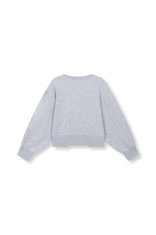 Trui/sweater oversized cropped Lovee grijs - Refined Department