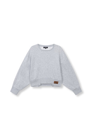 Trui/sweater oversized cropped Lovee grijs - Refined Department