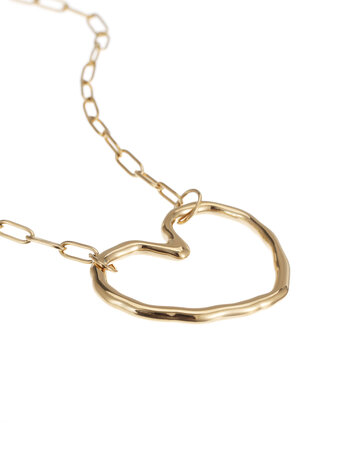 Ketting schakel groot hart goud - Rose & Camellia
