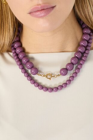 Kralen ketting paars