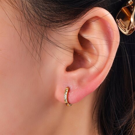 Oorbellen E4476-2 sparkle hoop goud - Day&Eve