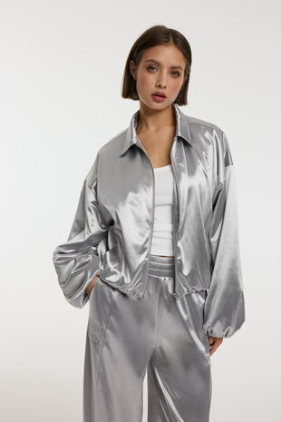 Bomber satin look Dia zilverkleurig - Refined Department