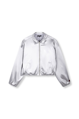 Bomber satin look Dia zilverkleurig - Refined Department