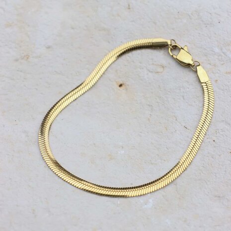 Armband smooth snake gold - George The Label