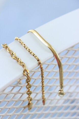 Armband smooth snake gold - George The Label