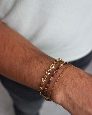 Armband mini brown gold - George The Label