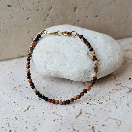 Armband mini brown gold - George The Label
