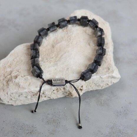 Armband Black square silver - George The Label
