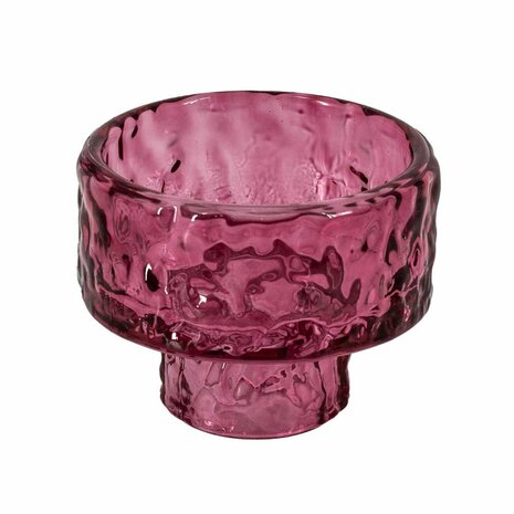 Kandelaar glas groot roze