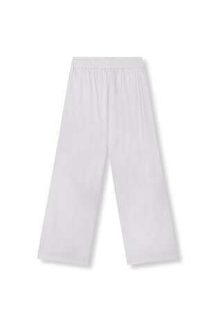 Broek Tyra high waisted beige met paarse streep aan de voorkant - Refined Department