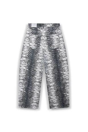 Broek Elma grijze denim balloon jeans met tijgerprint - Refined Department
