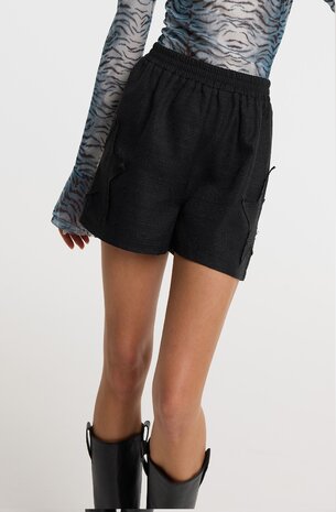 Short Mone tweedstof sterren zwart - Refined Department