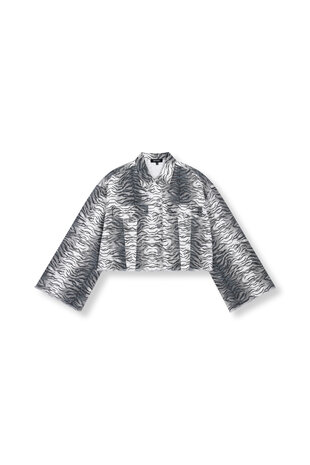 Spijkerjasje Tiger grijs met tijgerprint - Refined Department