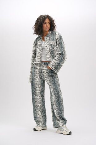 Spijkerjasje Tiger grijs met tijgerprint - Refined Department
