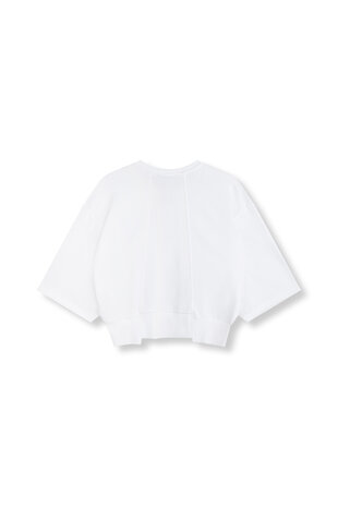 Korte sweater Romee met korte mouwen wit - Refined Department