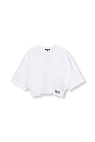 Korte sweater Romee met korte mouwen wit - Refined Department