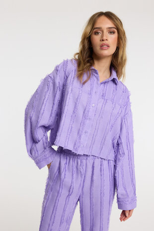 Korte blouse Saden met franjes lila - Refined Department