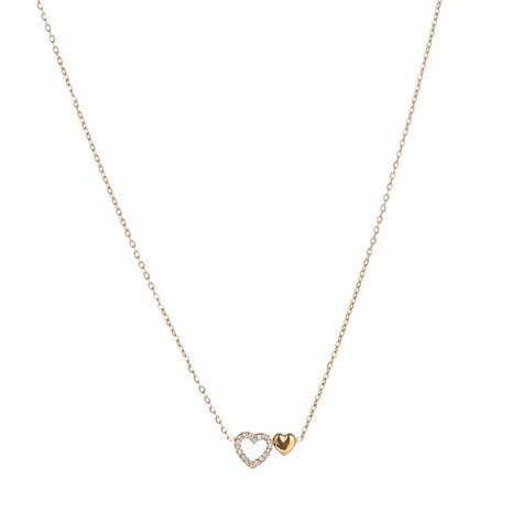 Ketting N61572-2 twee hartjes goud - Day&Eve