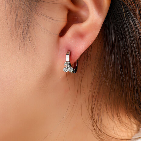 Oorbellen E61561-1 kersjes hoops zilver - Day&Eve