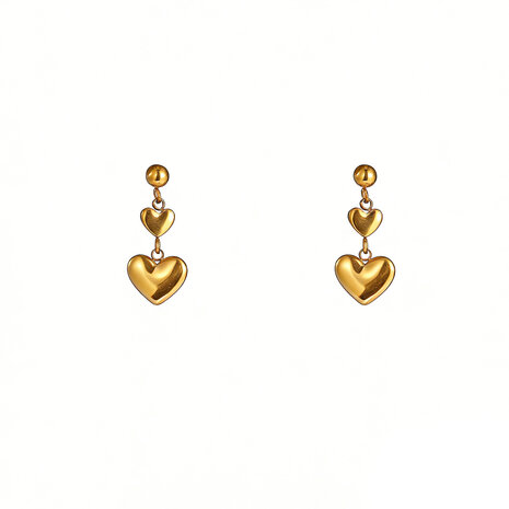 Oorbellen E61184-2 hartjes goud - Day&Eve