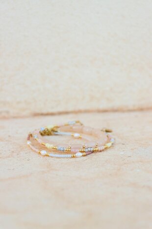 Armband K.SA.350.1 soft rainbow goud - Label Kiki