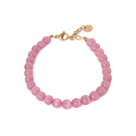 Armband K.SA.361.1 pink snake goud - Label Kiki