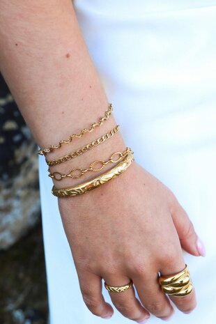 Armband K.SA.370.1 waves goud - Label Kiki