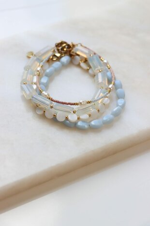 Armband K.SA.358.1 shades of blue goud - Label Kiki