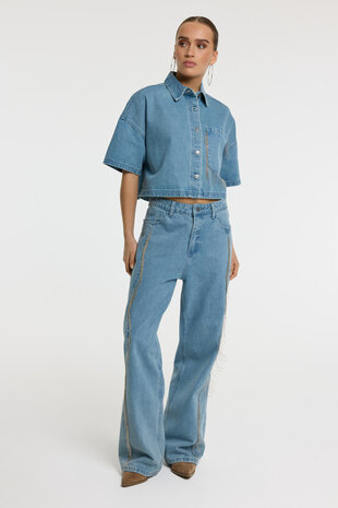 Broek Payton met franjes denim - Refined Department