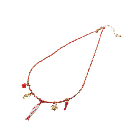 Ketting N61442-2 rode vis goud - Day&Eve