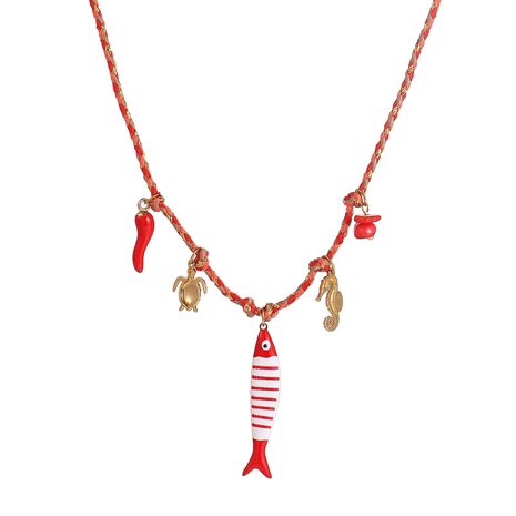 Ketting N61442-2 rode vis goud - Day&Eve