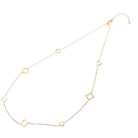 Ketting N61534-2 lang vierkantjes goud - ​​​​​​​Day&Eve