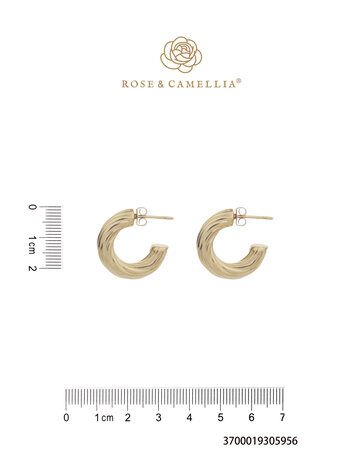 Oorbellen hoops klein gedraaid goud - Rose&Camellia