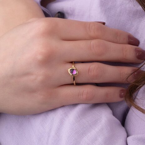 Steentje Victorian Fuchsia goud TMH2 twisted  - Melano