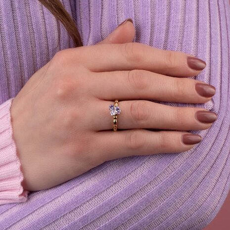 Steentje Trinity Lavender goud TMH5 twisted - Melano