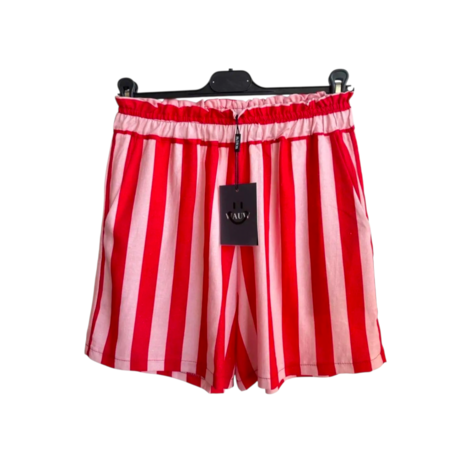 Short gestreept rood roze