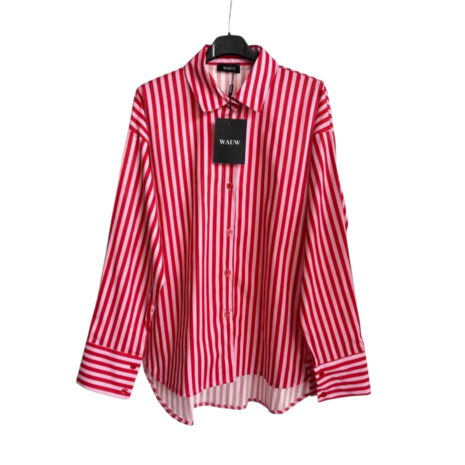 Blouse Iconic gestreept rood roze